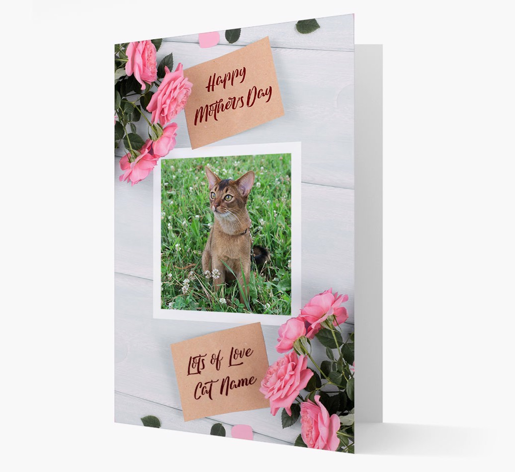 Happy Mother's Day Roses - Personalised {breedFullName} Photo Upload Card - front view