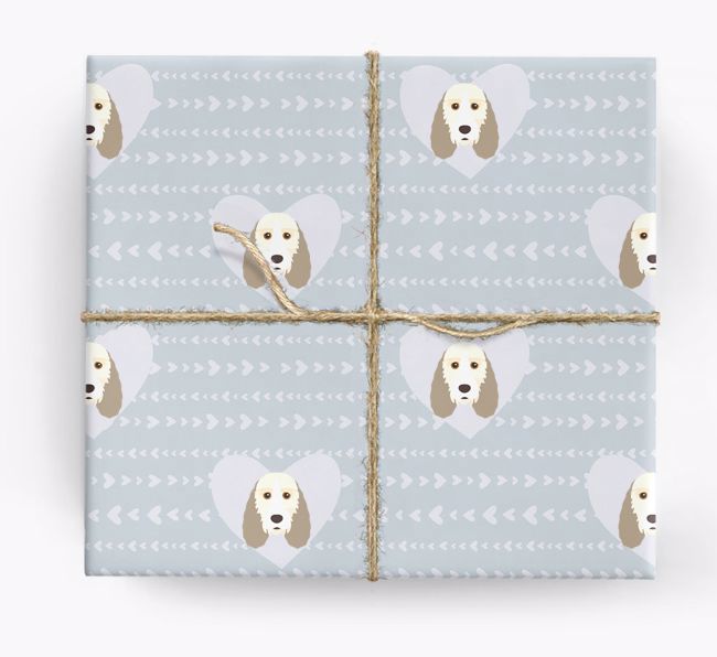 'Hearts' Wrapping Paper with {breedCommonName} Yappicons