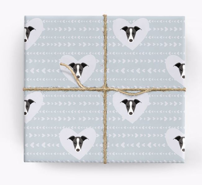 'Hearts' Wrapping Paper with {breedCommonName} Yappicons