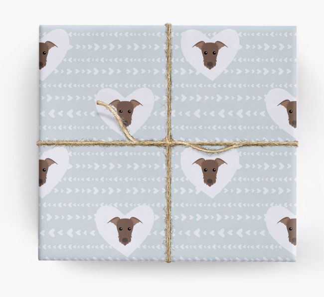 'Hearts' Wrapping Paper with {breedCommonName} Yappicons