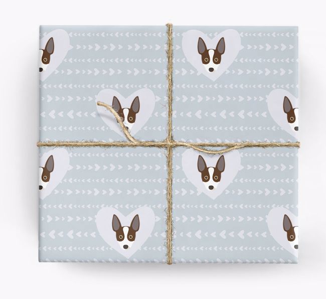 'Hearts' Wrapping Paper with {breedCommonName} Yappicons