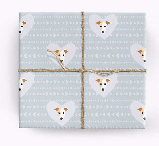 'Hearts' Wrapping Paper with {breedCommonName} Yappicons