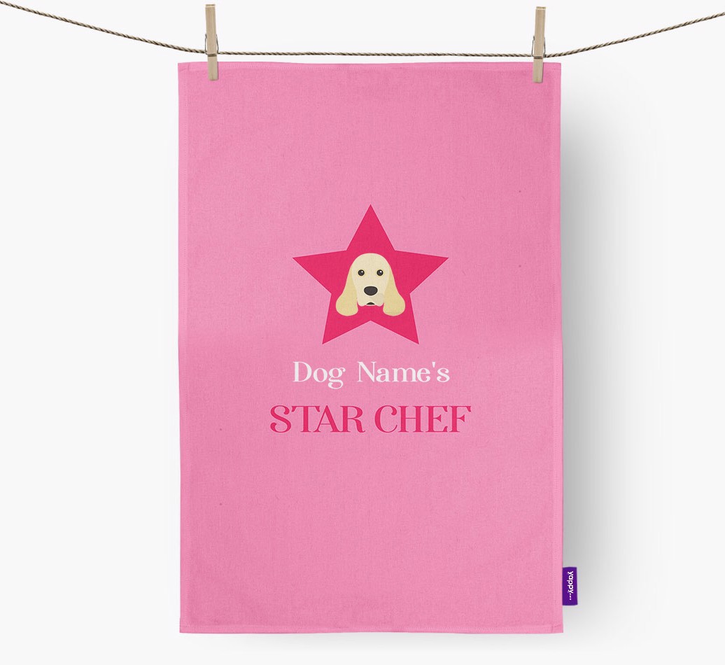 '{dogsName}'s Star Chef' - Personalised {breedFullName} Tea Towel