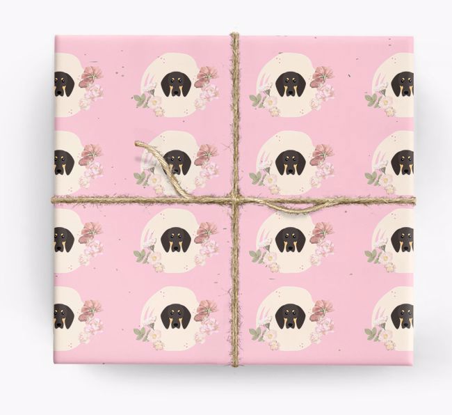 'Flower Pattern' - Personalized {breedFullName} Wrapping Paper