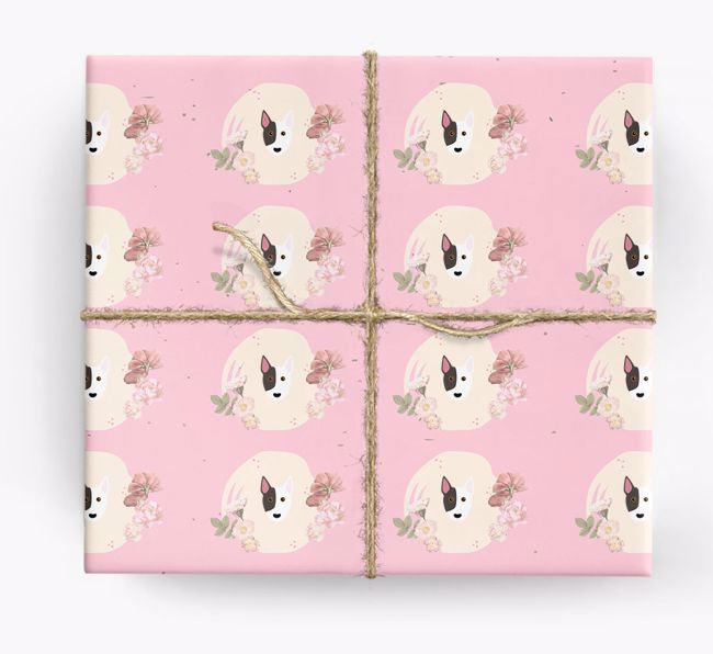 'Flower Pattern' - Personalised {breedFullName} Wrapping Paper