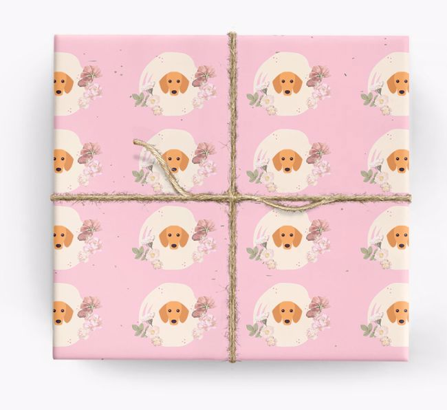 'Flower Pattern' - Personalised {breedFullName} Wrapping Paper