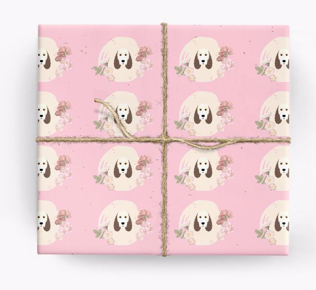 'Flower Pattern' - Personalised {breedFullName} Wrapping Paper