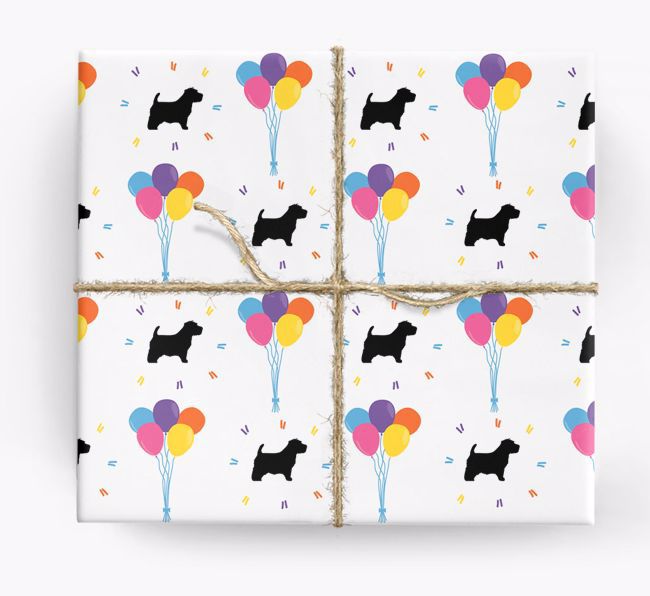 'Birthday Balloons & {breedFullName} Silhouettes' - Personalized Wrapping Paper