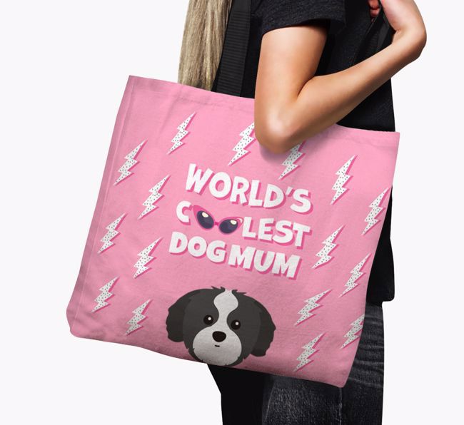 World's Coolest Dog Mum: Personalised {breedFullName} Canvas Bag