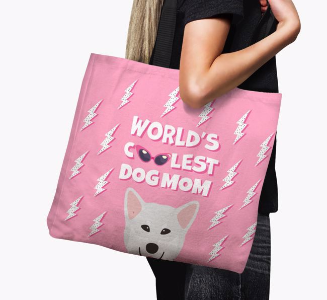 World's Coolest Dog Mom: Personalized {breedFullName} Canvas Bag