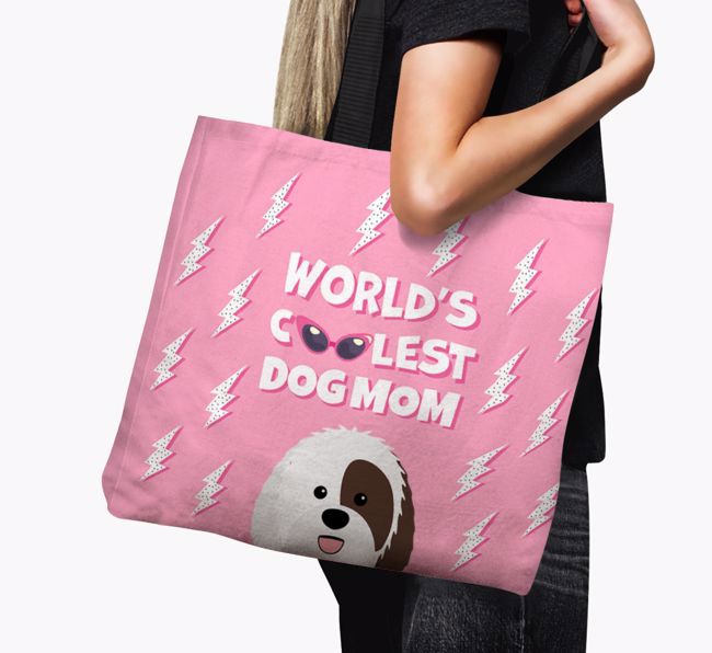 World's Coolest Dog Mom: Personalized {breedFullName} Canvas Bag