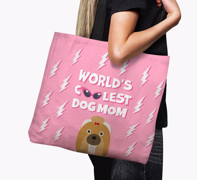 World's Coolest Dog Mom: Personalized {breedFullName} Canvas Bag