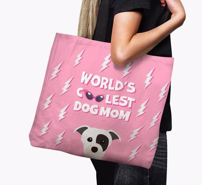 World's Coolest Dog Mom: Personalized {breedFullName} Canvas Bag