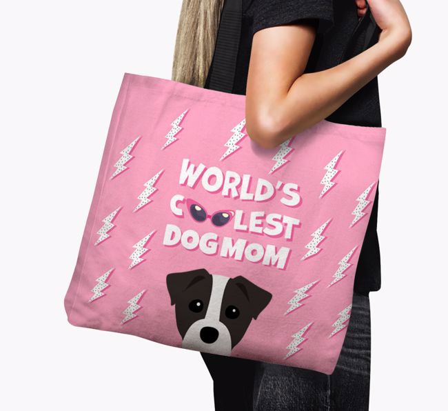 World's Coolest Dog Mom: Personalized {breedFullName} Canvas Bag