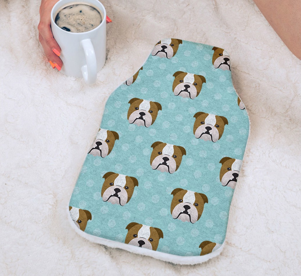 Polka Dot Pattern: Personalised {breedFullName} Hot Water Bottle