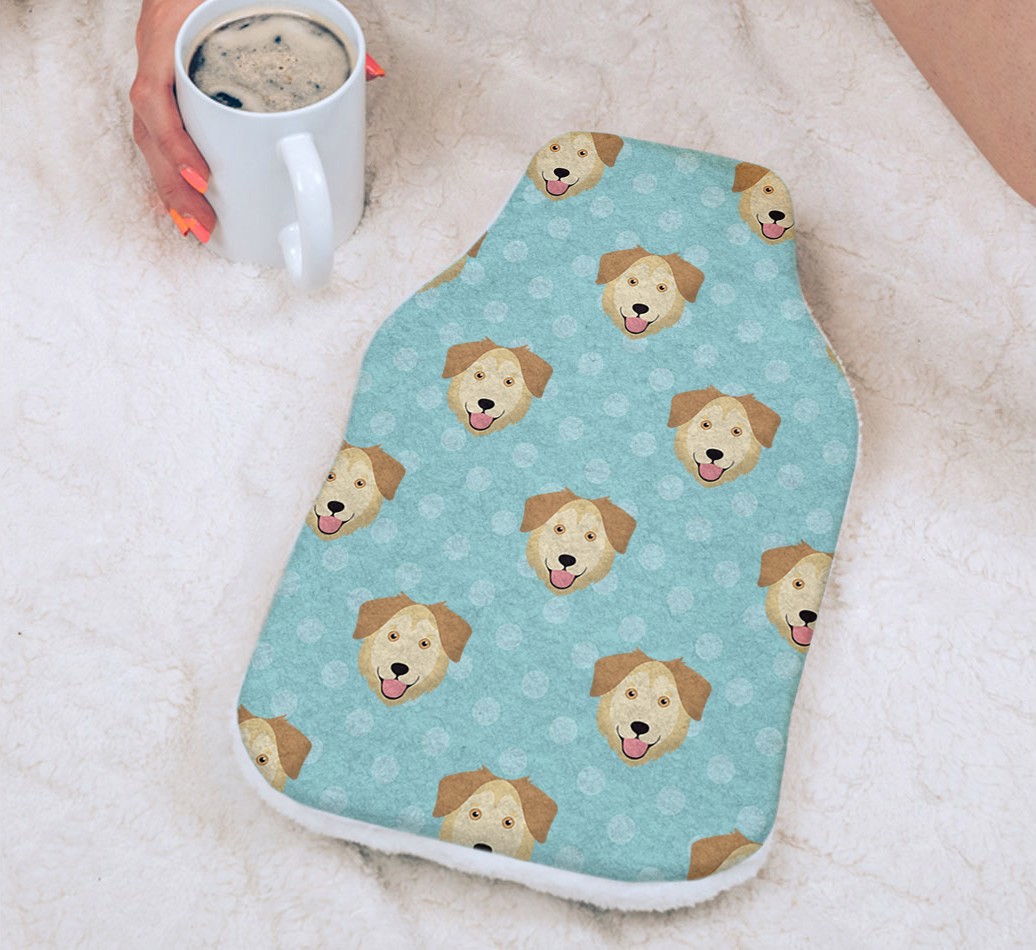 Polka Dot Pattern: Personalized {breedFullName} Hot Water Bottle