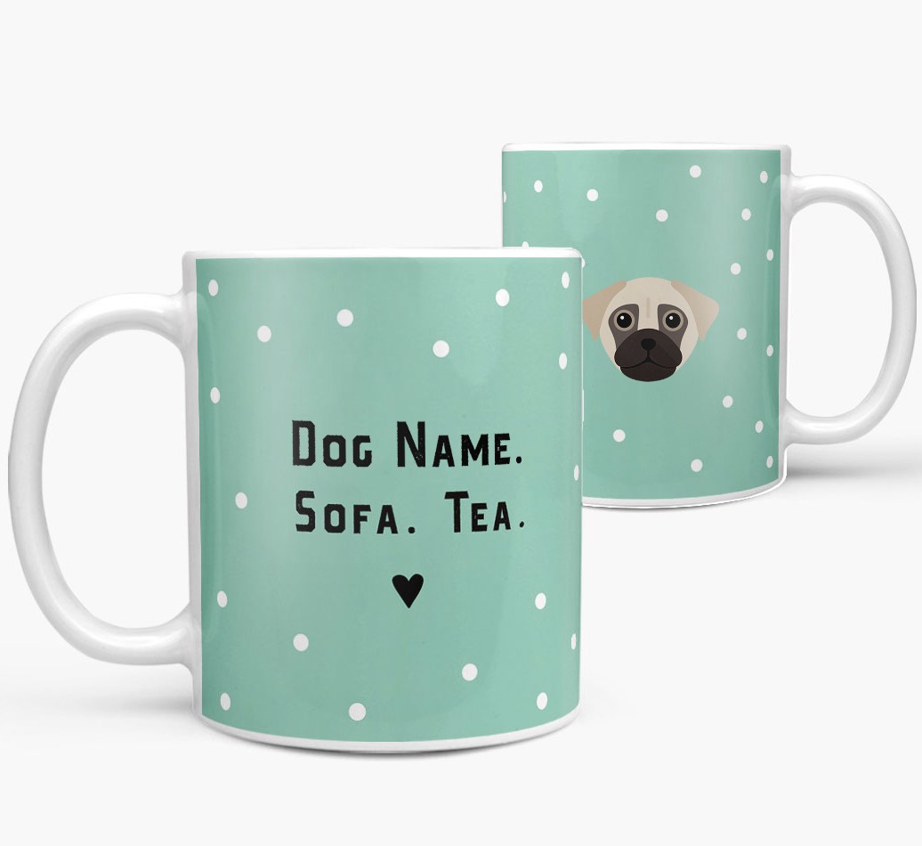 ''Personalized 'Sofa & Tea / Coffee' Mug for your {breedFullName} both views