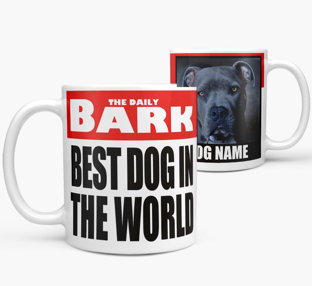Best Dog In The World: Personalised {breedFullName} Mug - view of both side