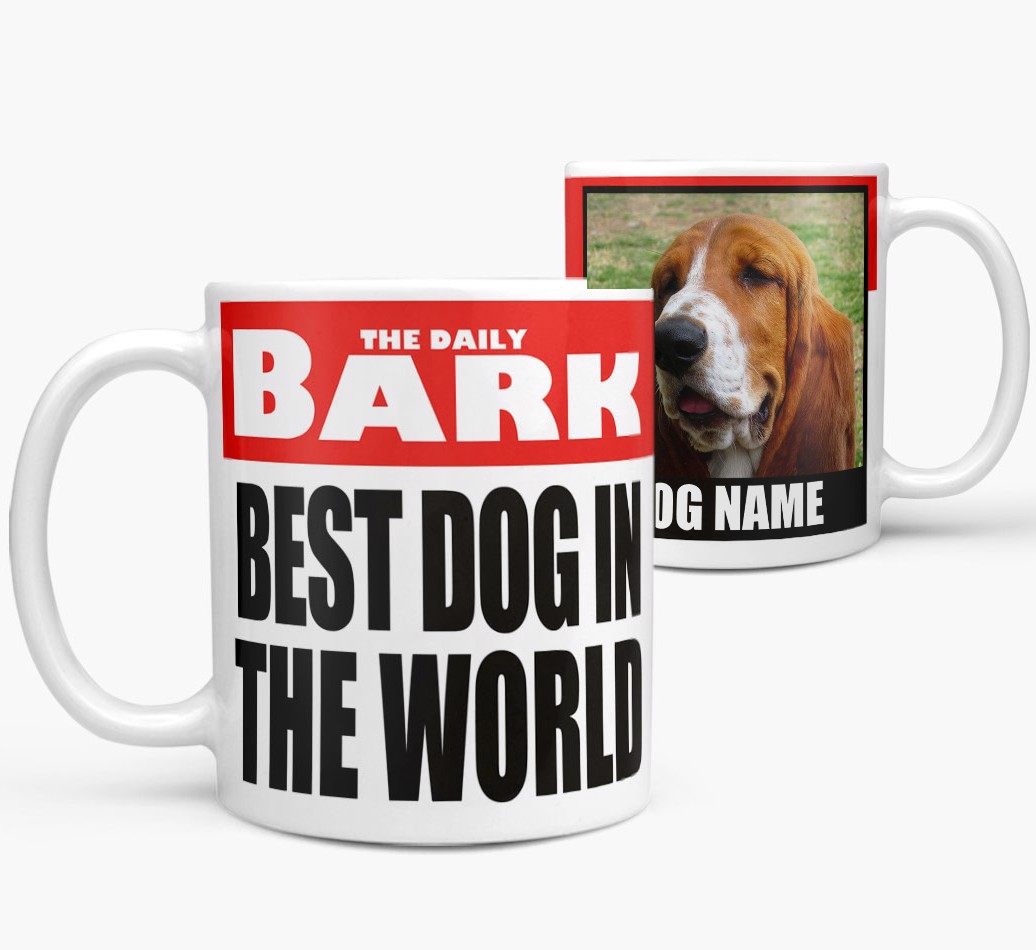 Best Dog In The World: Personalized {breedFullName} Photo Upload Mug - view of both side