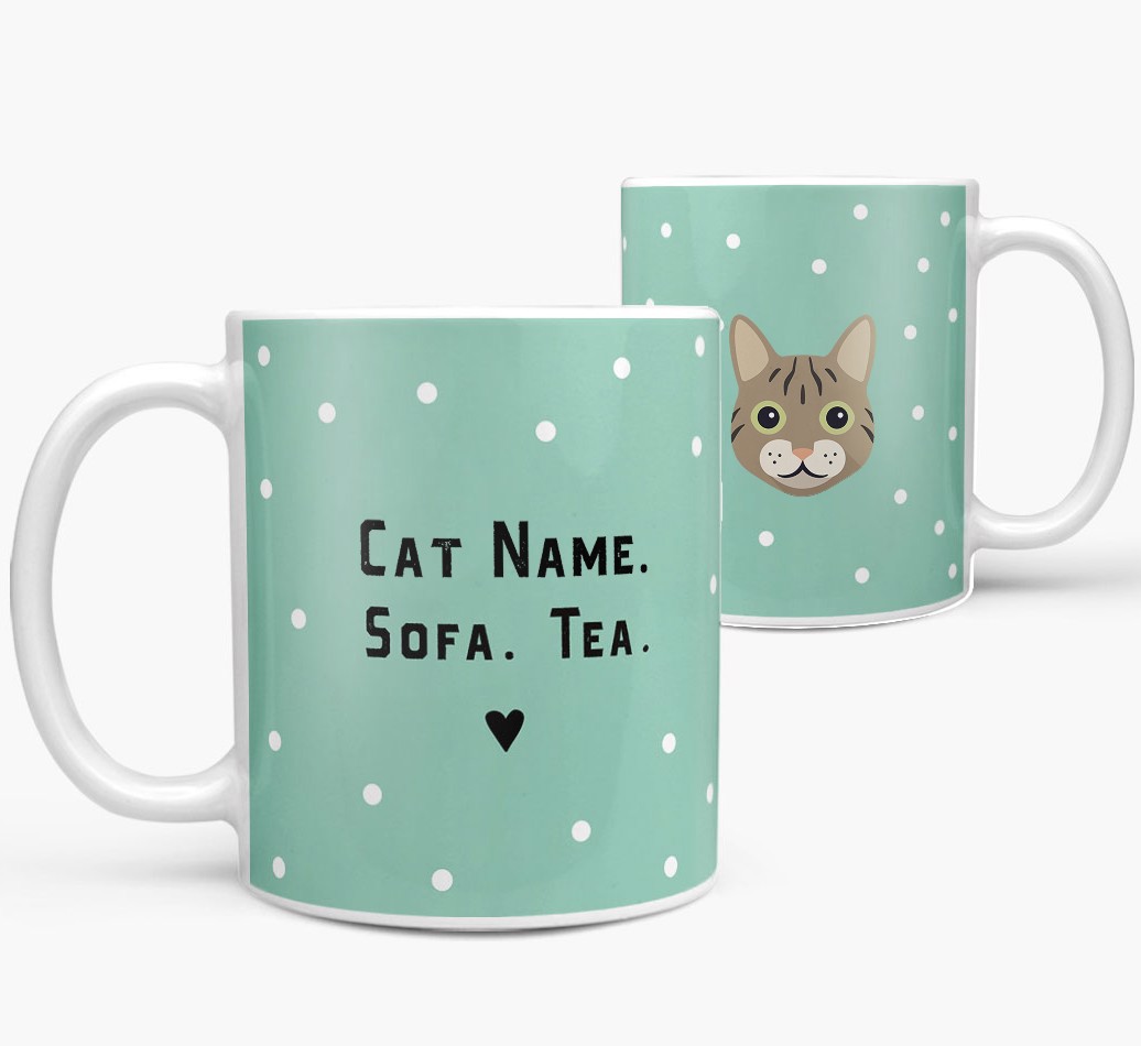 'Personalized 'Sofa & Tea / Coffee' Mug for your {breedFullName} both views