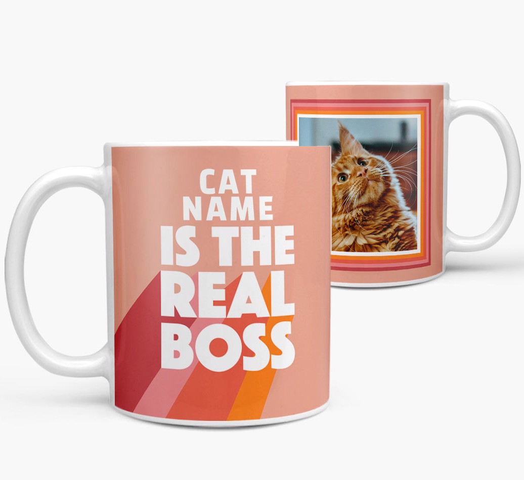 'Real Boss' - {breedCommonName} Photo Upload Mug - both sides