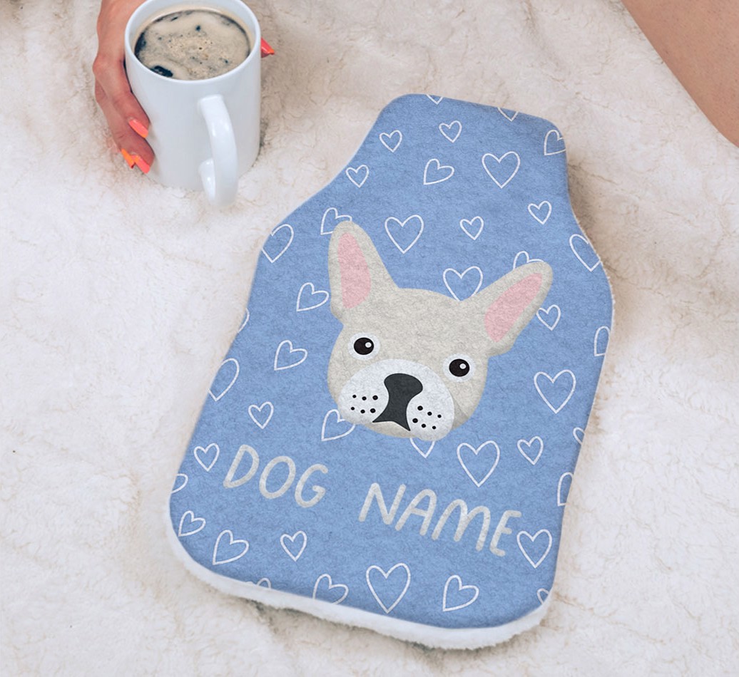 Heart Pattern: Personalized {breedFullName} Hot Water Bottle