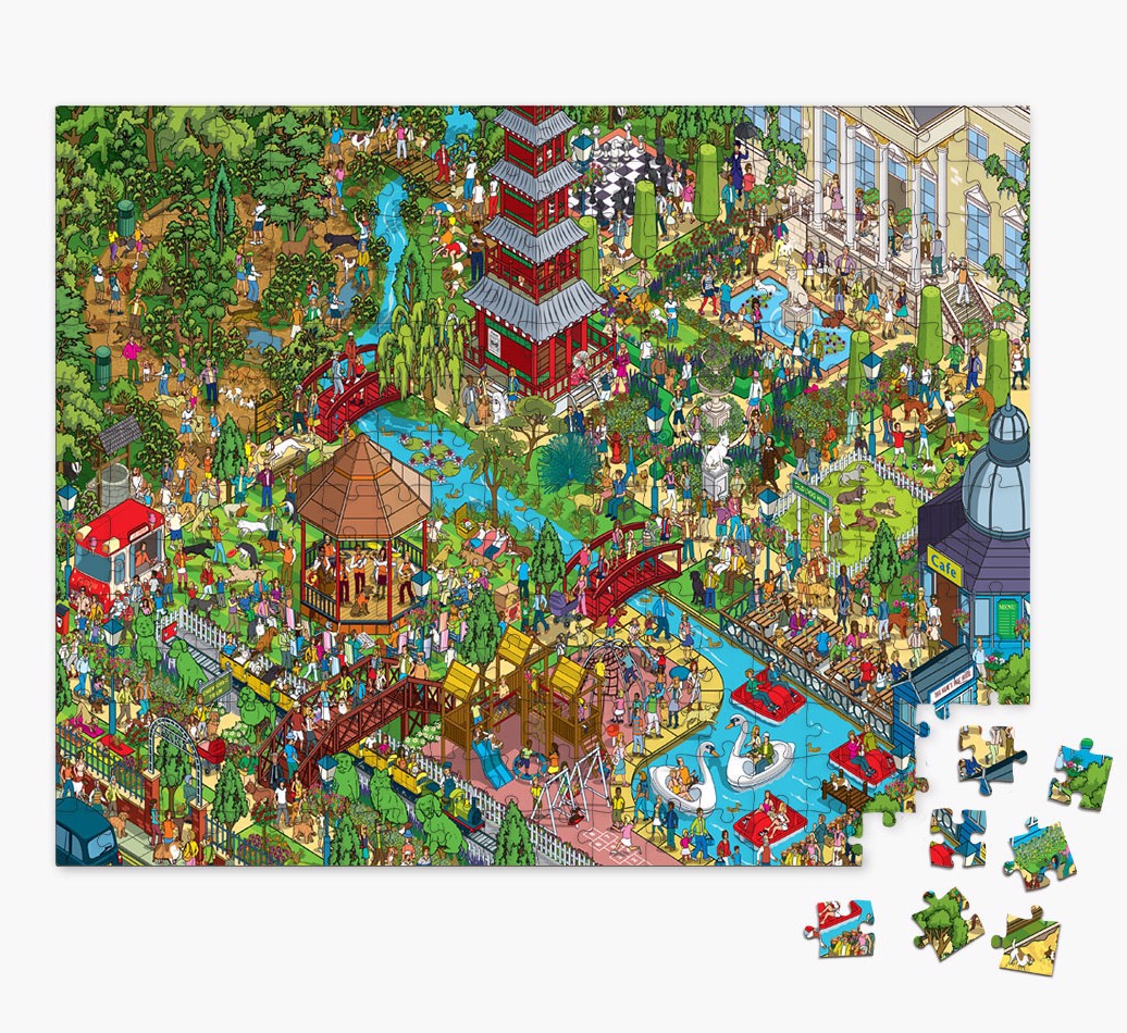 'Bark in the Park' - Puzzle Featuring Your {breedFullName}