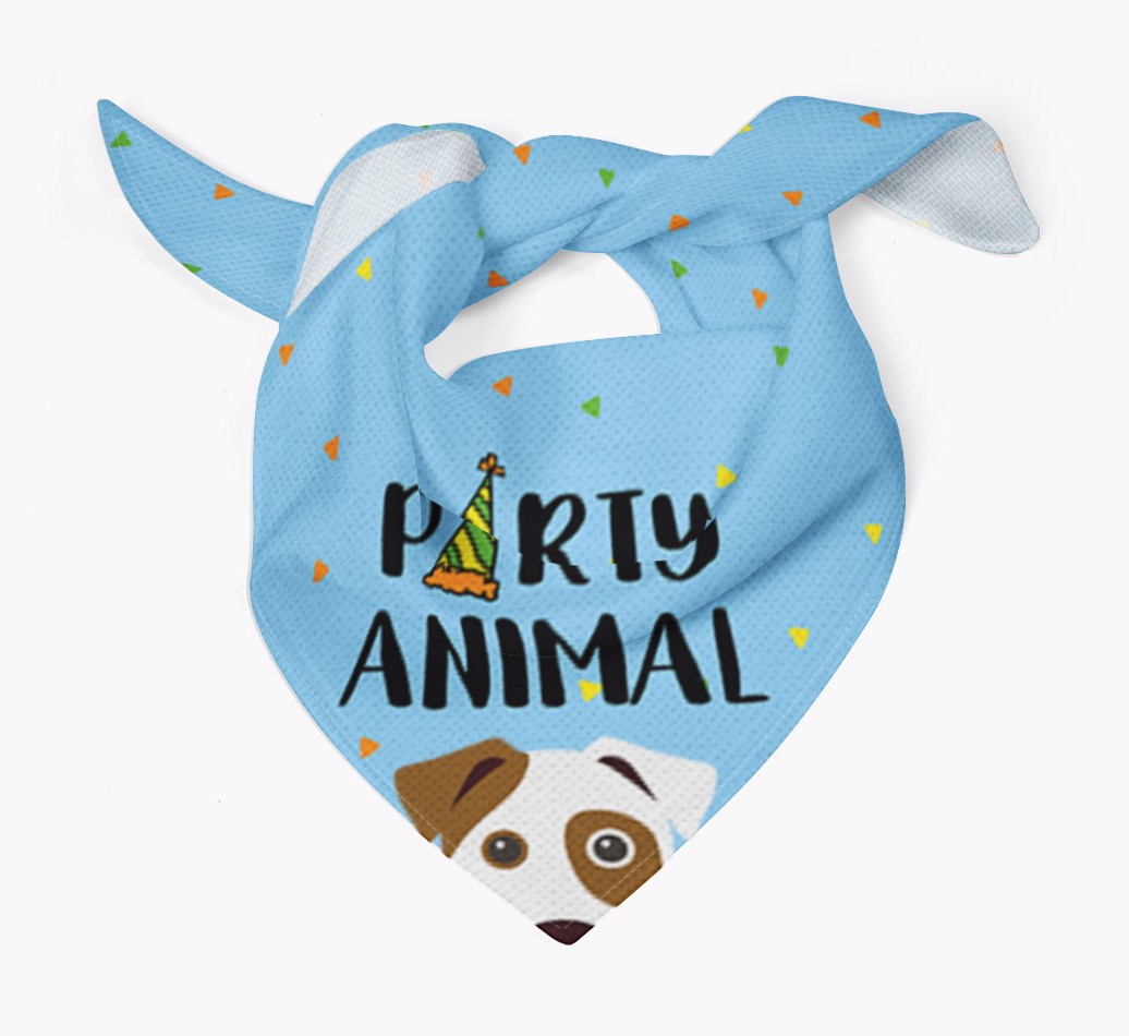 'Party Animal' - Personalised {breedFullName} Bandana - Tied bandana