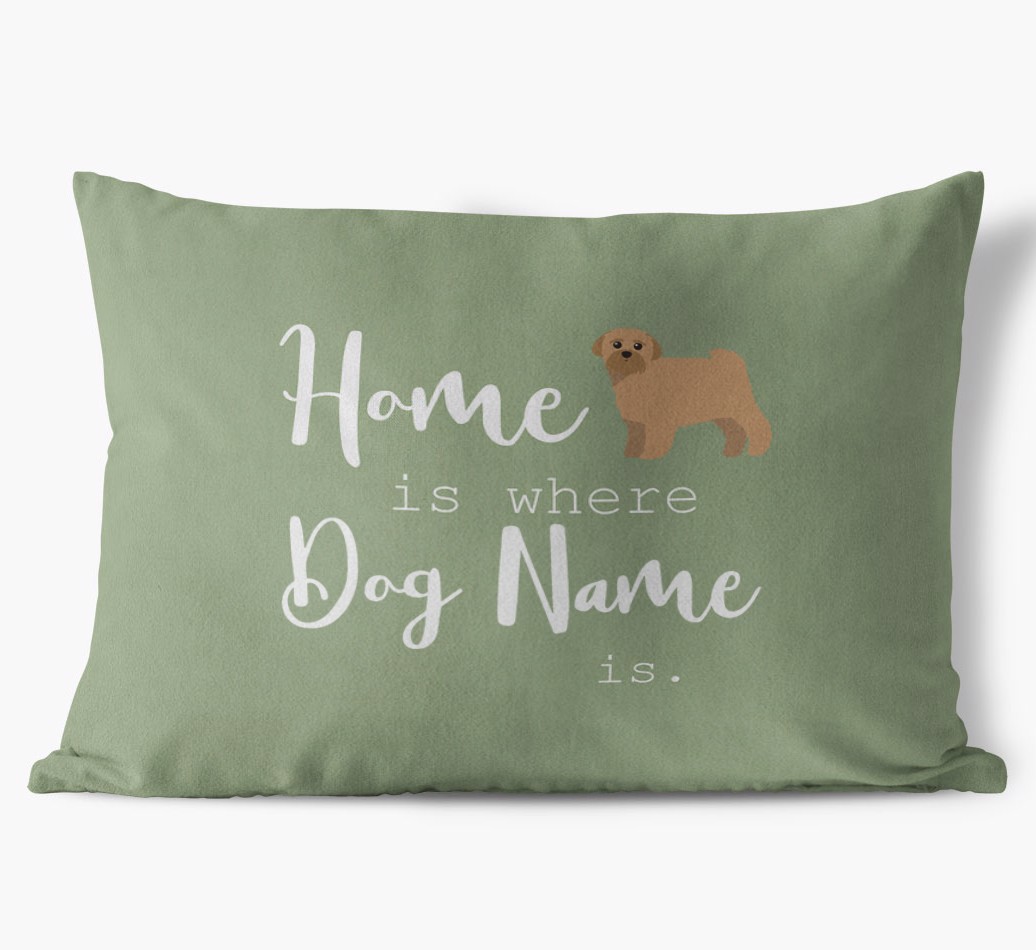 Home Is Where {dogsName} Is : Personalised {breedFullName} Soft Touch Cushion - front view