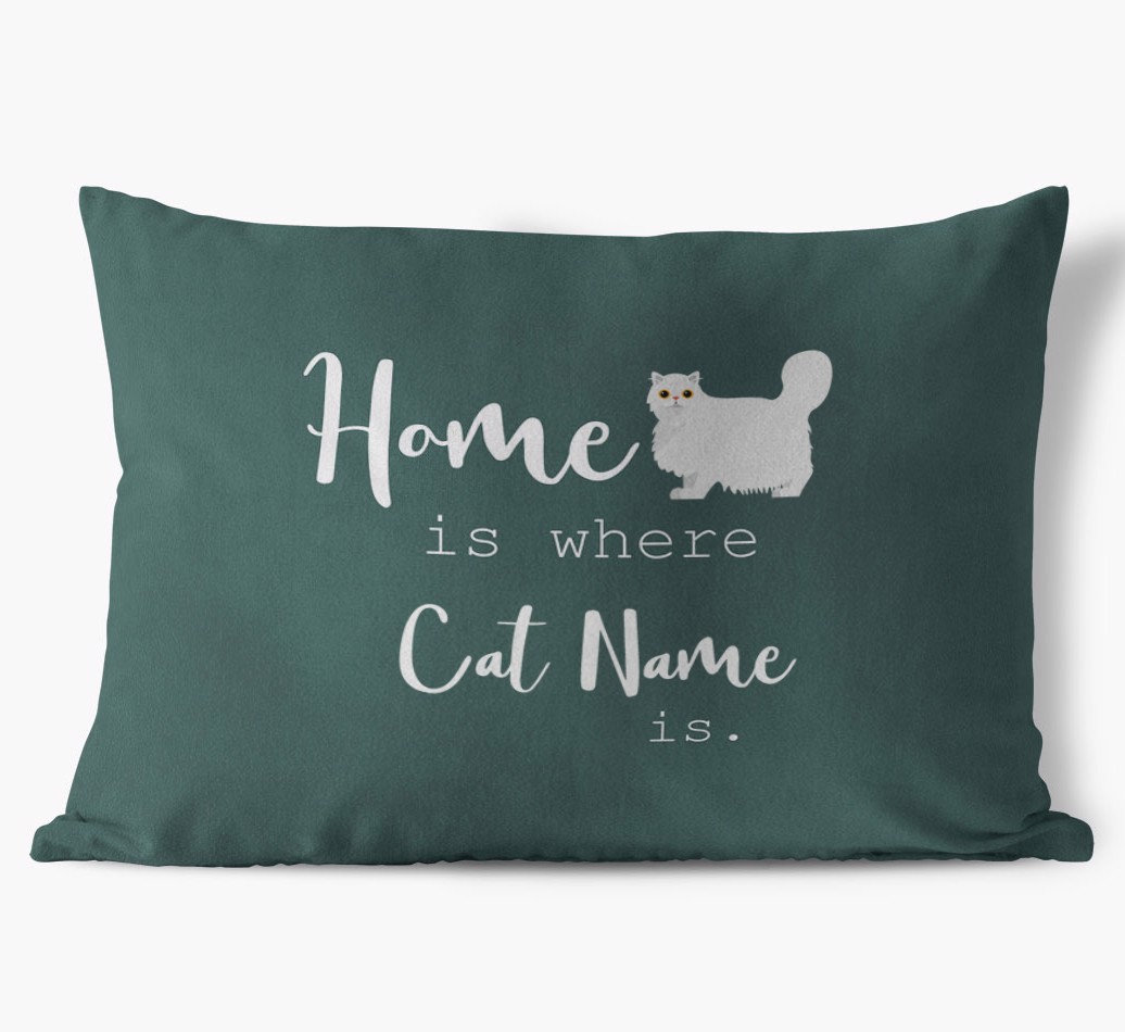 'Home Is Where {dogsName} Is'  - Personalised {breedFullName} Soft Touch Cushion front view