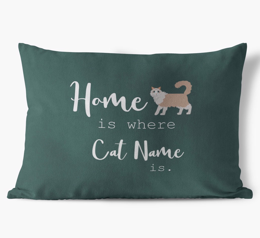 'Home Is Where {dogsName} Is'  - Personalised {breedFullName} Soft Touch Cushion front view