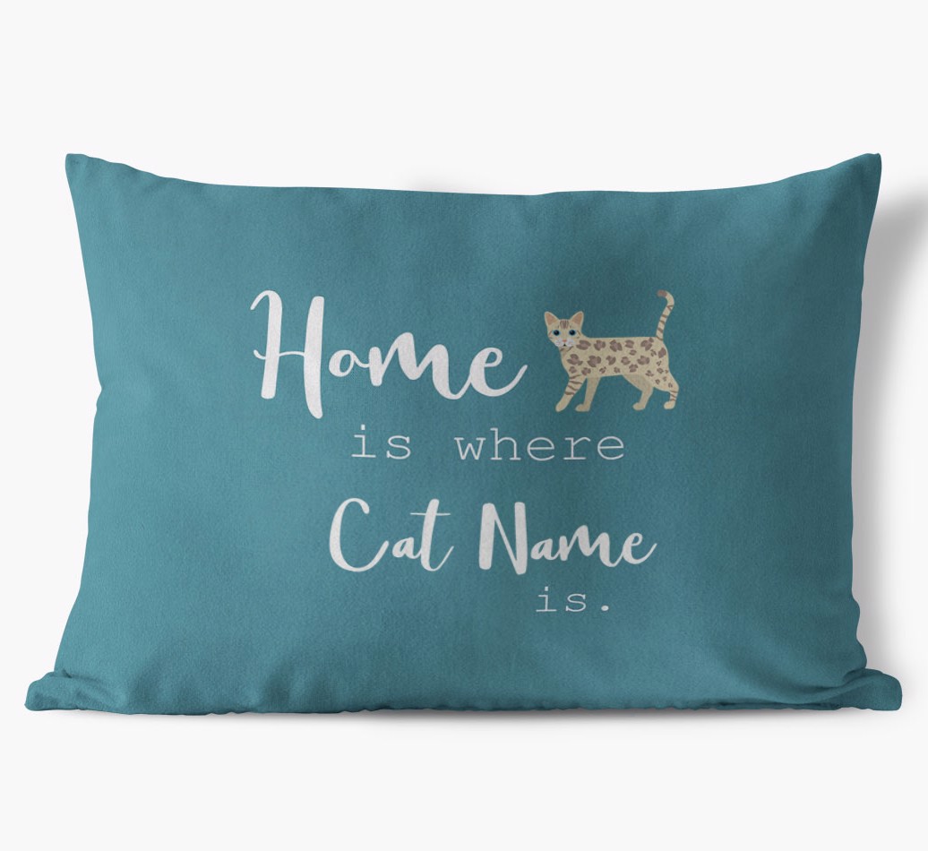 'Home Is Where {dogsName} Is'  - Personalized {breedFullName} Soft Touch Cushion front view
