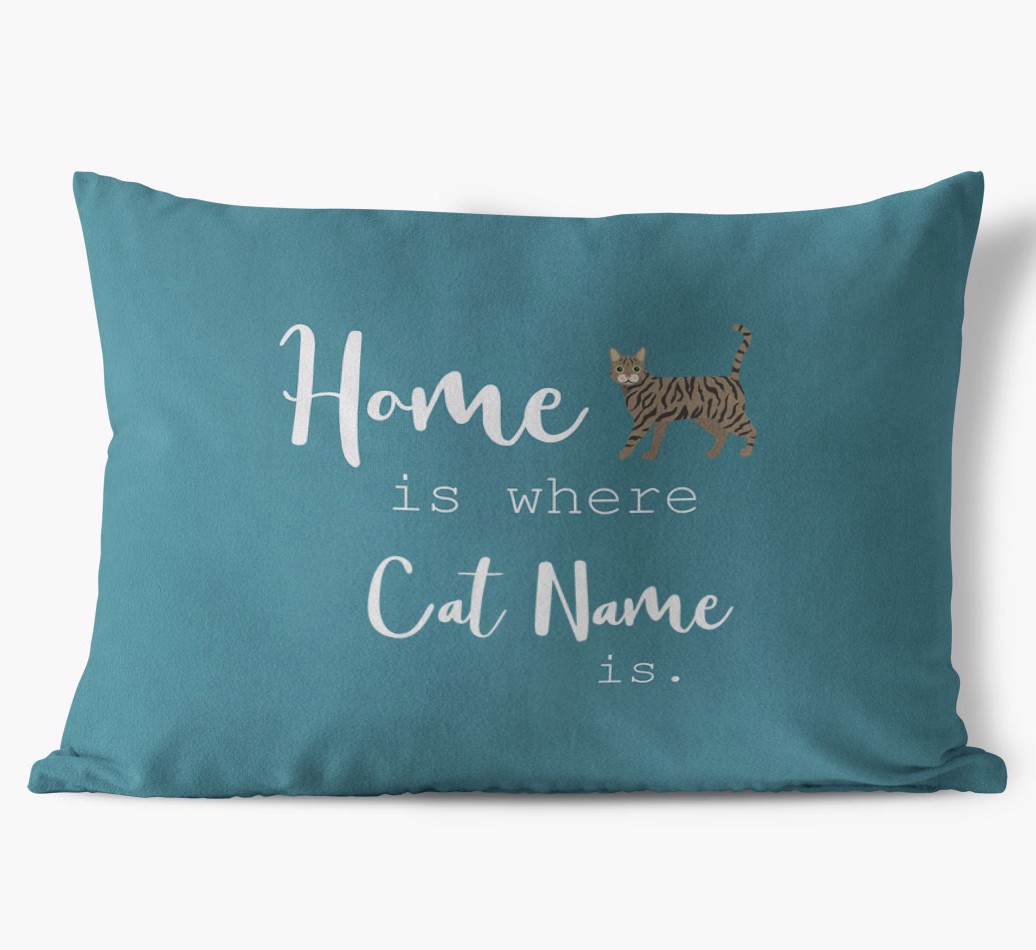 'Home Is Where {dogsName} Is'  - Personalized {breedFullName} Soft Touch Cushion front view