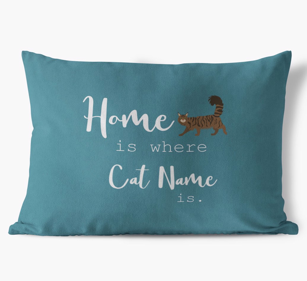 'Home Is Where {dogsName} Is'  - Personalized {breedFullName} Soft Touch Cushion front view