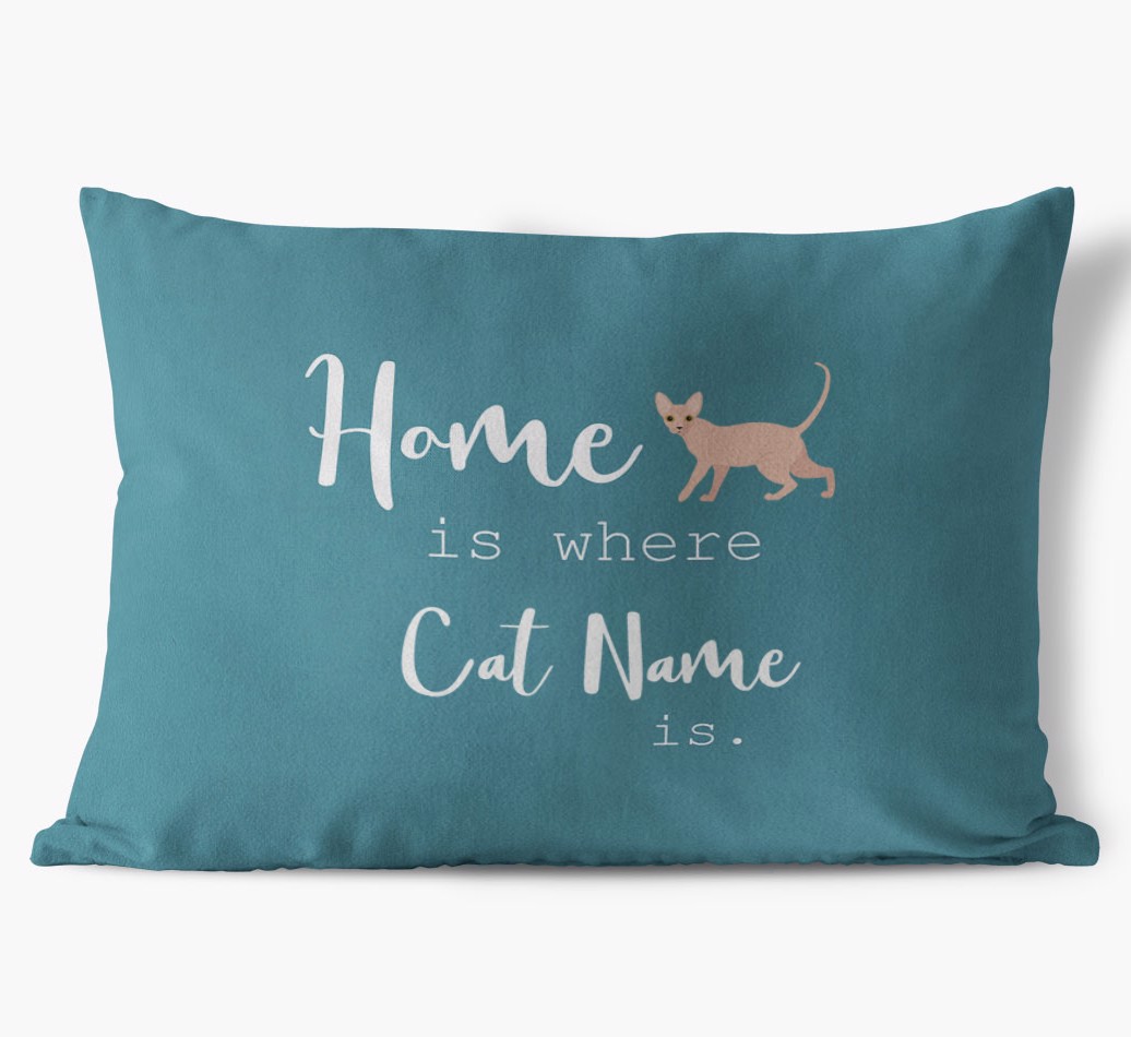 'Home Is Where {dogsName} Is'  - Personalized {breedFullName} Soft Touch Cushion front view