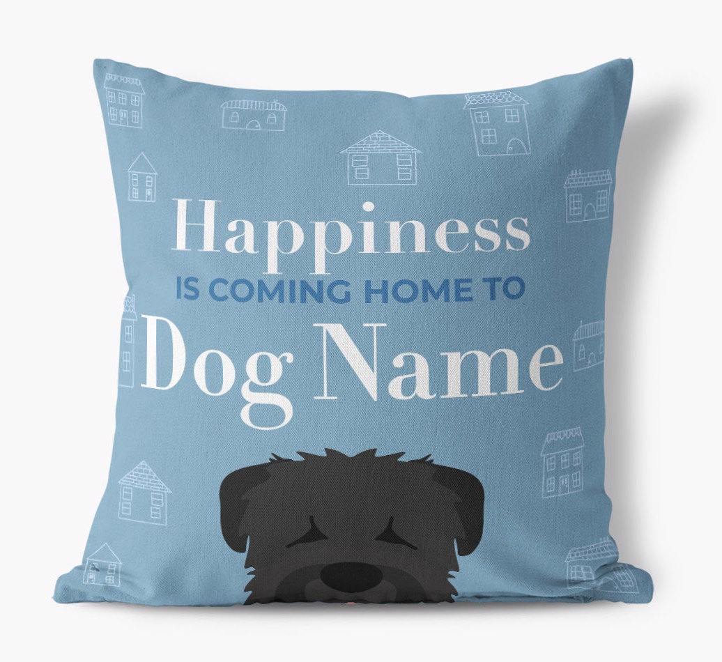 Happiness Is: Personalised {breedFullName} Cushion - front view