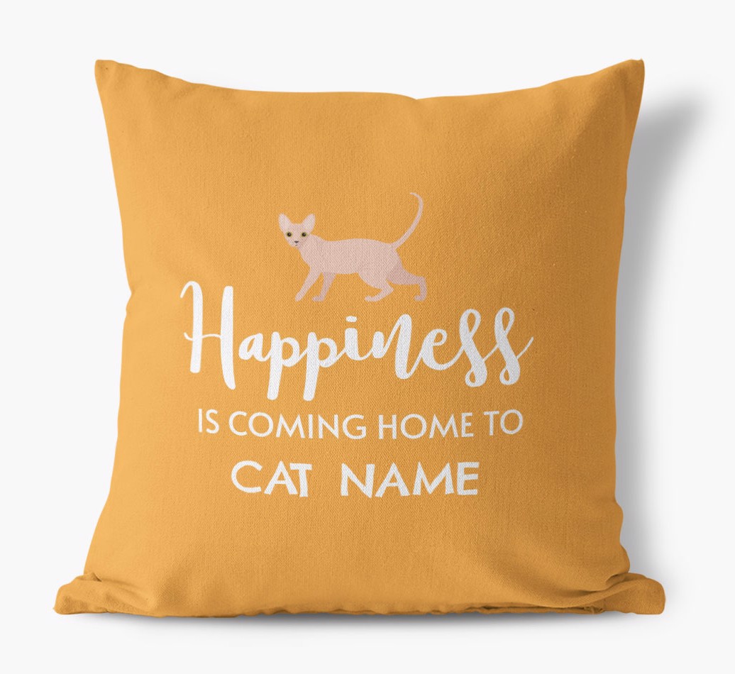 'Happiness Is...' - Personalized {breedCommonName} Pillow - front view