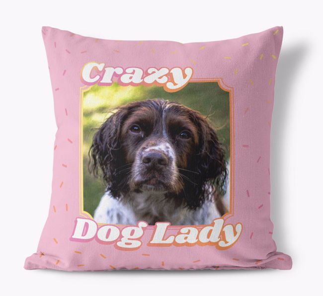 Crazy Dog Lady: Personalised {breedFullName} Canvas Cushion