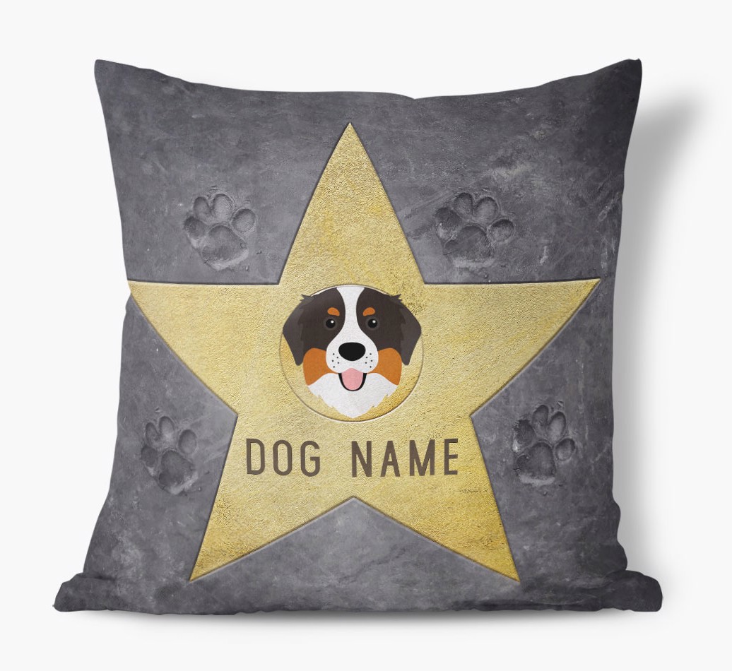 Star of Fame: Personalized {breedFullName} Soft Touch Cushion - front view