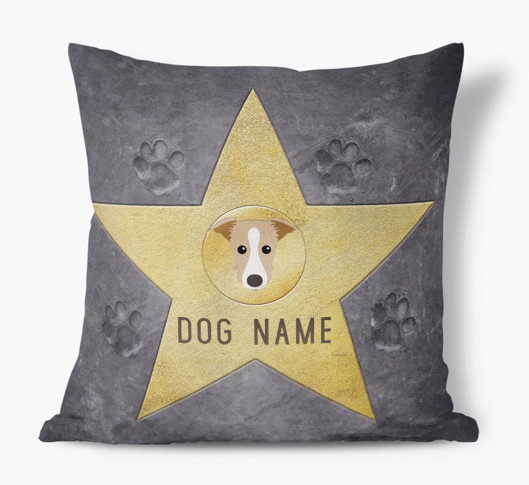 Star of Fame: Personalized {breedFullName} Soft Touch Cushion - front view