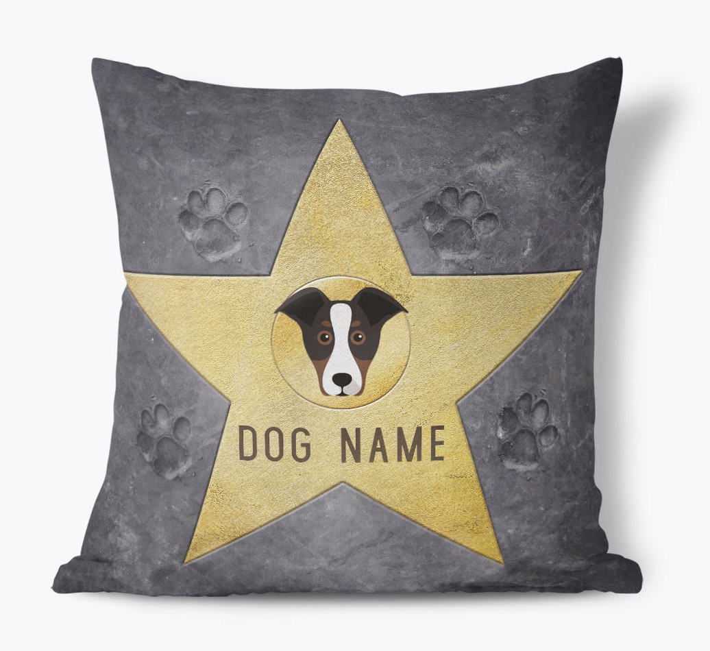 Star of Fame: Personalized {breedFullName} Soft Touch Cushion - front view