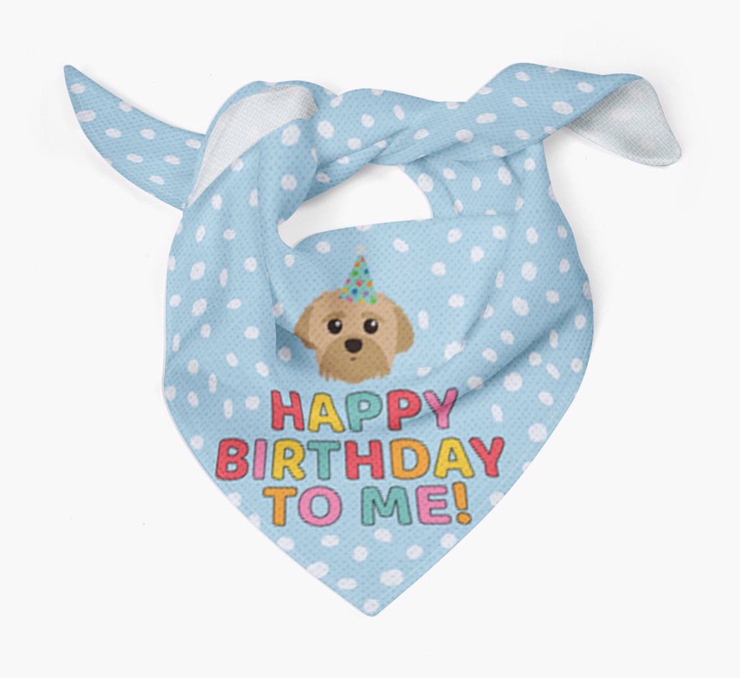 'Happy Birthday to Me' - Personalized {breedFullName} Bandana - Tied bandana