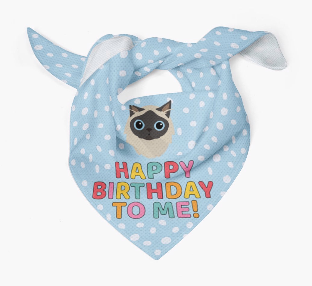 'Happy Birthday to Me' - Personalised {breedCommonName} Bandana - Tied