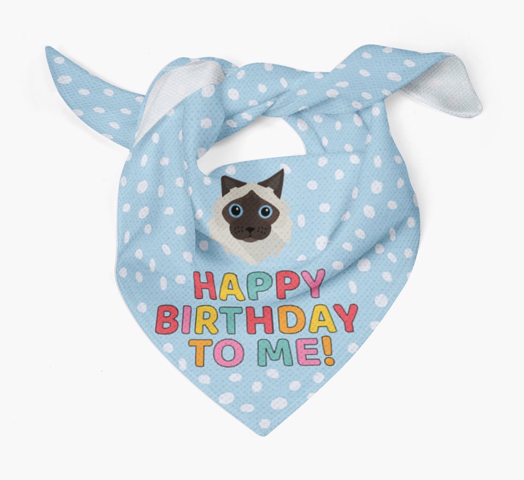 'Happy Birthday to Me' - Personalised {breedCommonName} Bandana - Tied