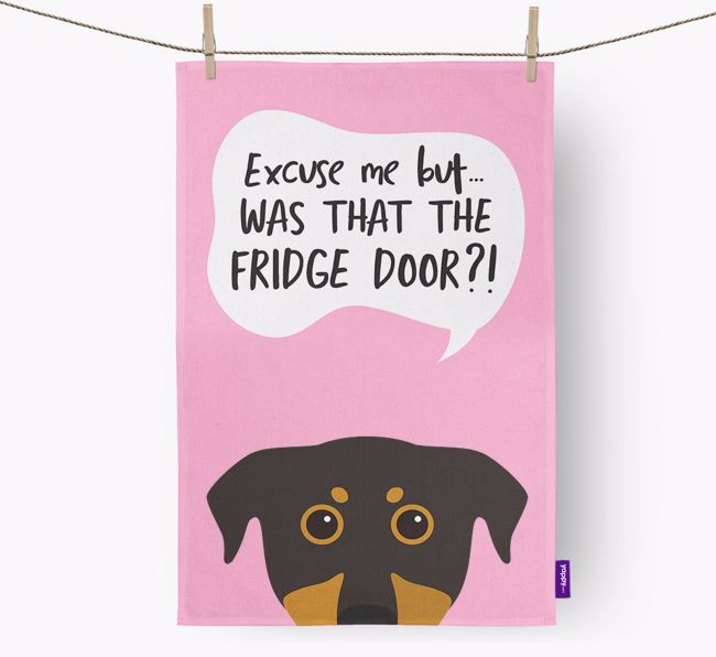 '...Was That The Fridge Door?!' - Personalized {breedFullName} Dish Towel