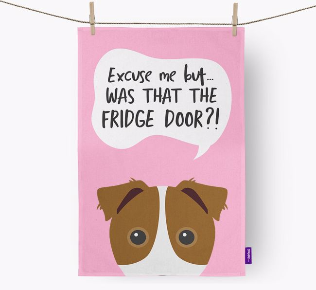 '...Was That The Fridge Door?!' - Personalised {breedFullName} Tea Towel