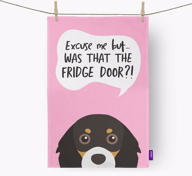 '...Was That The Fridge Door?!' - Personalized {breedFullName} Dish Towel