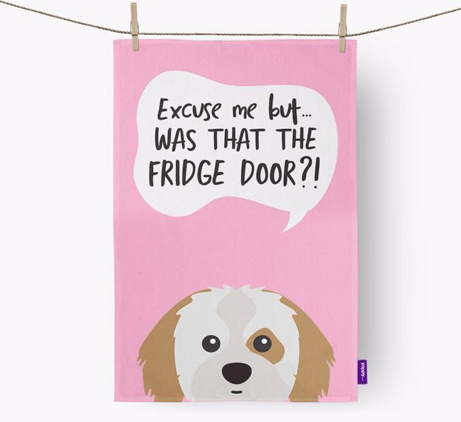 '...Was That The Fridge Door?!' - Personalised {breedFullName} Tea Towel