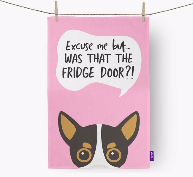 '...Was That The Fridge Door?!' - Personalized {breedFullName} Dish Towel