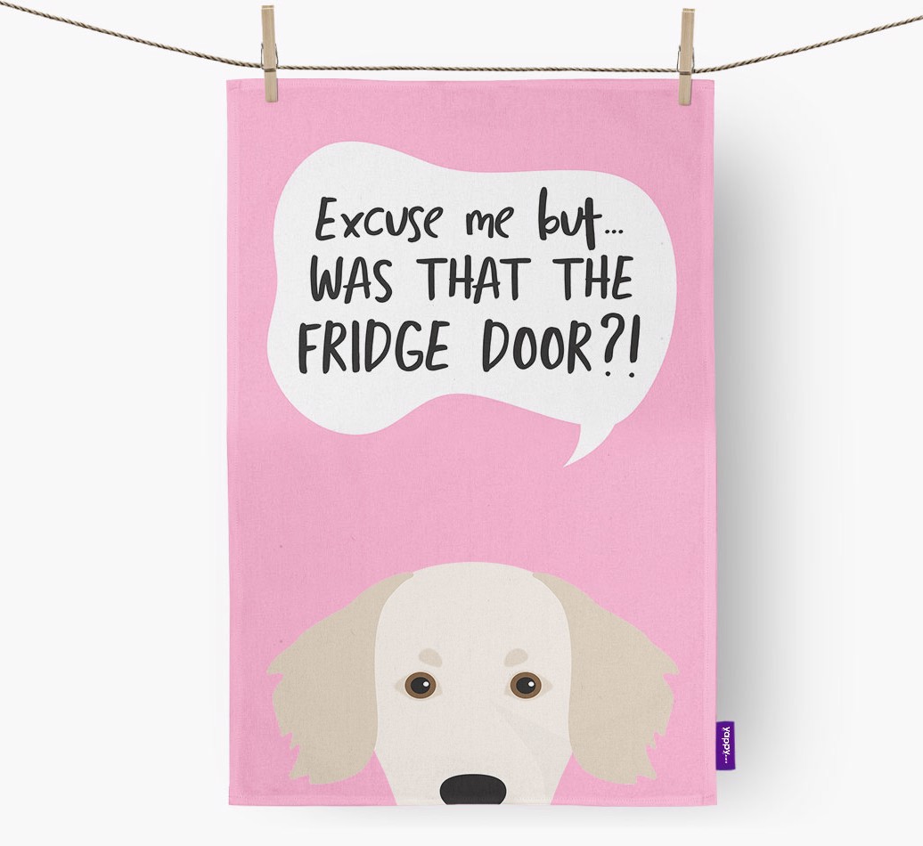 '...Was That The Fridge Door?!' - Personalised {breedFullName} Tea Towel